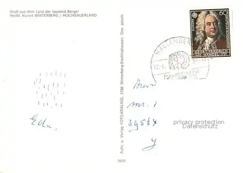 AK / Ansichtskarte Winterberg_Hochsauerland  Winterberg_Hochsauerland