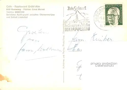 AK / Ansichtskarte Graswang Cafe Restaurant Groebl Alm Graswang