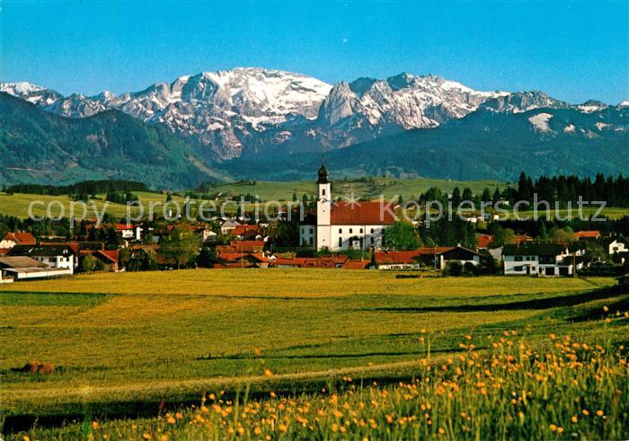 AK / Ansichtskarte Lechbruck_See Panorama Kirche Lechbruck See Nr