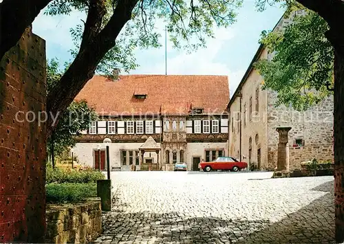 AK / Ansichtskarte Blomberg_Lippe Burghof Schandpfahl Blomberg Lippe