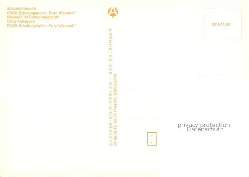 AK / Ansichtskarte Oberhof_Thueringen Schanzenbaude FDGB Erholungsheim Fritz Weineck Ohra Talsperre Oberhof Thueringen