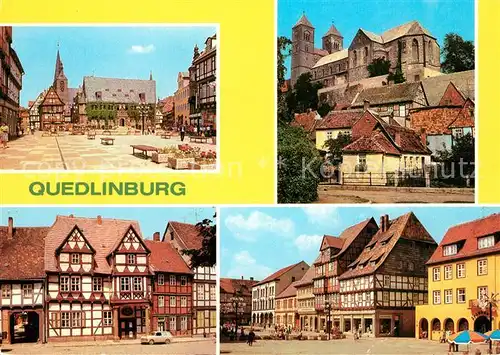 AK / Ansichtskarte Quedlinburg Rathaus Dom Kippstockhaus Markt Quedlinburg