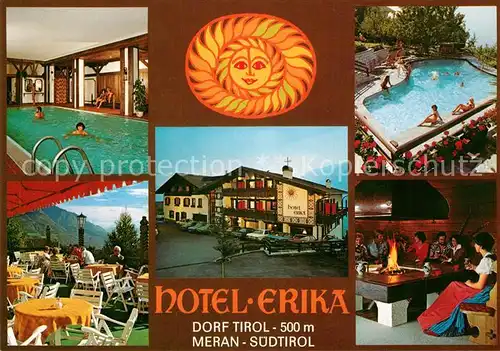 AK / Ansichtskarte Dorf_Tirol Hotel Erika Schwimmbad Terrasse Dorf_Tirol
