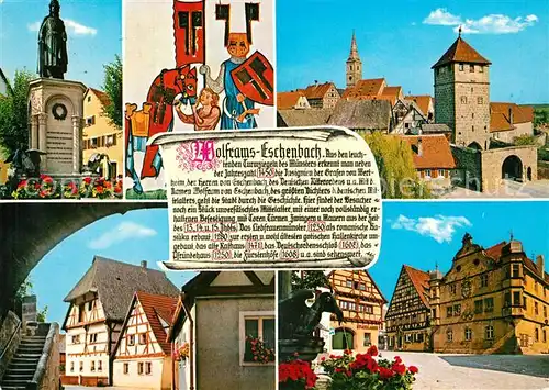 AK / Ansichtskarte Wolframs Eschenbach Denkmal Fachwerk Stadttor Wolframs Eschenbach