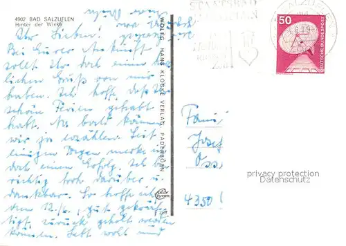AK / Ansichtskarte Bad_Salzuflen Hinter der Wieke Bad_Salzuflen