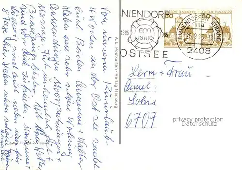 AK / Ansichtskarte Niendorf_Timmendorfer_Strand Segelschiff Strand %Fa Niendorf_Timmendorfer