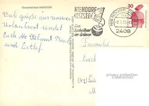 AK / Ansichtskarte Niendorf_Timmendorfer_Strand Fliegeraufnahme Niendorf_Timmendorfer