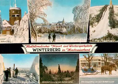 AK / Ansichtskarte Winterberg_Hochsauerland St Georg Sprungschanze Astenturm Verkehrsamt Winterberg_Hochsauerland