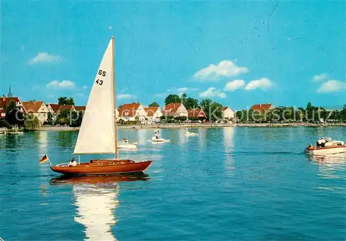 AK / Ansichtskarte Langenargen_Bodensee Seestrasse Segelboot Langenargen Bodensee