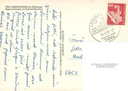 AK / Ansichtskarte Langenargen_Bodensee Seepromenade Schloss Montfort Langenargen Bodensee