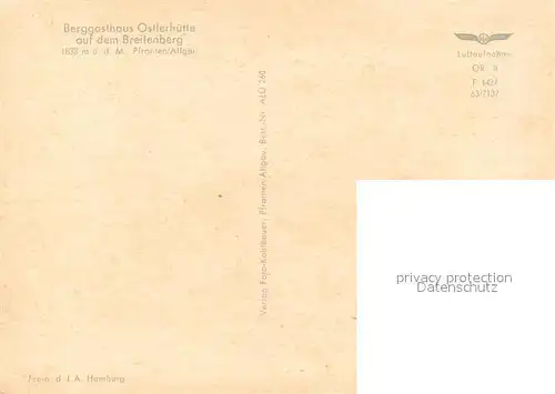 AK / Ansichtskarte Pfronten Fliegeraufnahme Berggasthaus Ostlerhuette Pfronten