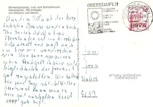 AK / Ansichtskarte Oberstaufen Altmann Saentis Oberstaufen