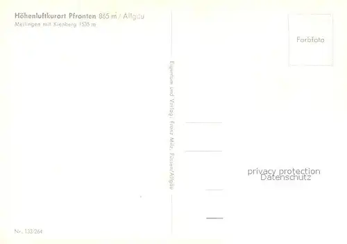AK / Ansichtskarte Pfronten Meilingen Kienberg Pfronten