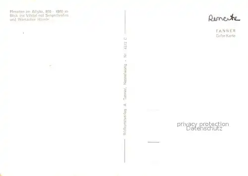 AK / Ansichtskarte Pfronten Vilstal Sorgschrofen Wertacher Hoernle Pfronten