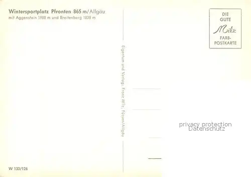 AK / Ansichtskarte Pfronten Aggenstein Breitenberg Pfronten