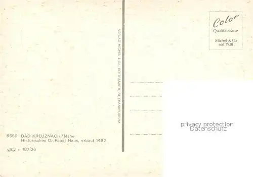 AK / Ansichtskarte Bad_Kreuznach Dr. Faust Haus Bad_Kreuznach