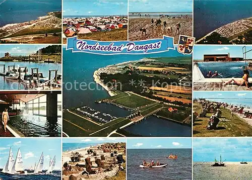 AK / Ansichtskarte Dangast_Nordseebad Fliegeraufnahme Segelboot hafen Dangast_Nordseebad
