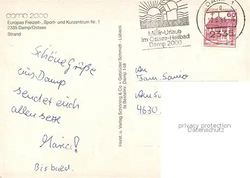 AK / Ansichtskarte Damp Strand Damp