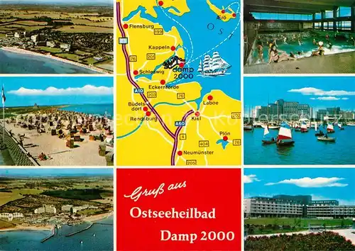 AK / Ansichtskarte Damp Fliegeraufnahme Hafen Damp