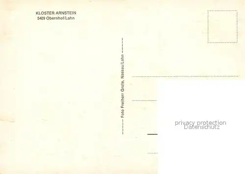 AK / Ansichtskarte Obernhof_Lahn Kloster Arnstein Obernhof_Lahn