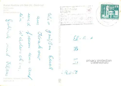 AK / Ansichtskarte Krakow_See Promenade Markt Bungalowsiedlung Krakow_See