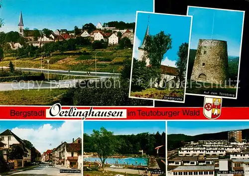 AK / Ansichtskarte Oerlinghausen Tonsberg Stadtkirche Hauptstrasse Oerlinghausen