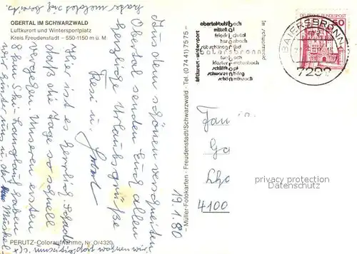 AK / Ansichtskarte Obertal_Baiersbronn  Obertal Baiersbronn