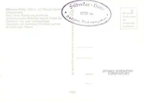 AK / Ansichtskarte Ramsau_Dachstein_Steiermark Silberkarhuette mit Wasserspitze Silberkarklamm Ramsau_Dachstein