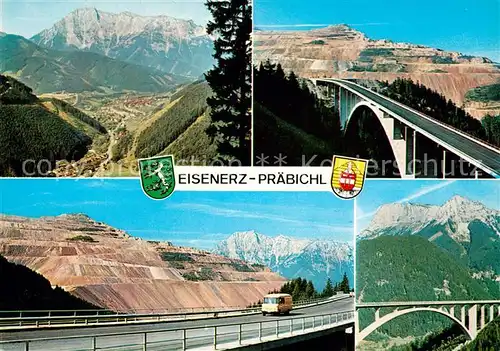 AK / Ansichtskarte Erzberg_Steiermark Eisenerz Praebichl Nordrampe Kremplgrabenbruecke Erzberg_Steiermark