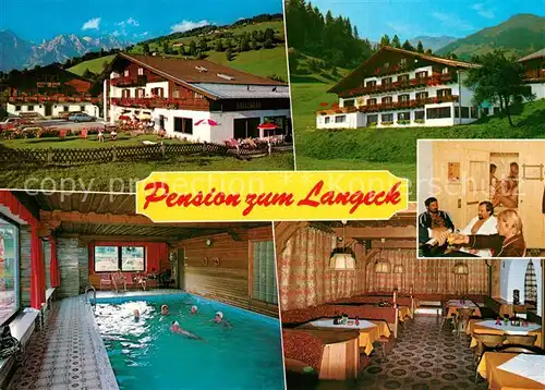 AK / Ansichtskarte Maria_Alm_Steinernen_Meer Pension Appartementhaus zum Langeck Hallenbad Alpenblick Maria_Alm_Steinernen_Meer