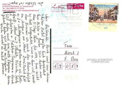 AK / Ansichtskarte Piechowice_Petersdorf Hotel Las Wasserfall Landschaftspanorama Riesengebirge Piechowice Petersdorf