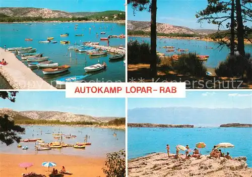 AK / Ansichtskarte Rab_Croatia Autokamp Lopar Hafen Badestrand Kueste Rab_Croatia