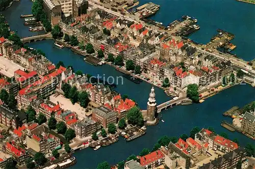 AK / Ansichtskarte Amsterdam_Niederlande Luchtopname Montelbaanstoren en omgeving Amsterdam_Niederlande