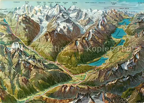 AK / Ansichtskarte Maloja_GR und Umgebung Alpenpanorama aus der Vogelperspektive Maloja_GR