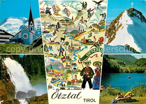 AK / Ansichtskarte oetztal_Tirol Obergurgl Stuibenfall Wasserfall Wildspitze Piburgersee oetztaler Alpen oetztal Tirol