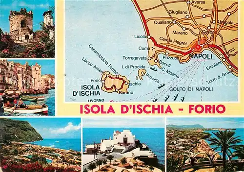 AK / Ansichtskarte Forio_d_Ischia Landkarte Ortsmotive Kuestenort Forio_d_Ischia