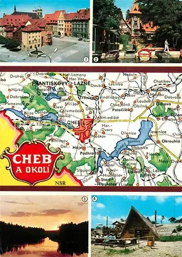 AK / Ansichtskarte Cheb_Eger und Umgebung Landkarte Spalicek Frantiskovy Lazne Skalka Jesenice rybarska basta 