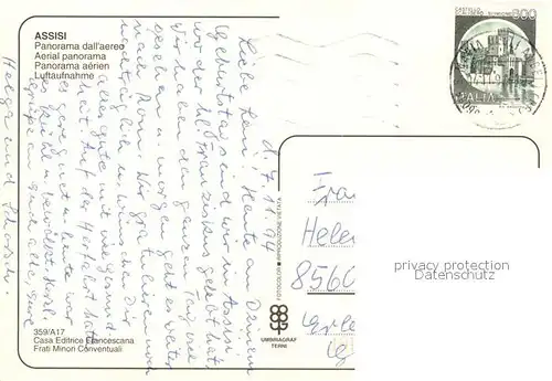 AK / Ansichtskarte Assisi_Umbria Panorama dall aereo Assisi Umbria
