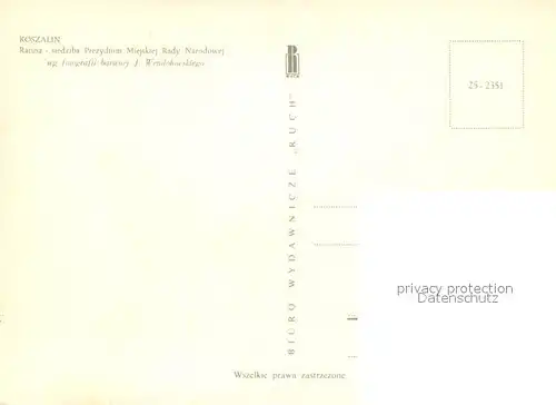 AK / Ansichtskarte Koszalin Ratusz Rathaus Koszalin