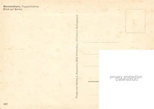 AK / Ansichtskarte Romanshorn_Bodensee mit Blick auf den Saentis Appenzeller Alpen Fliegeraufnahme Romanshorn Bodensee