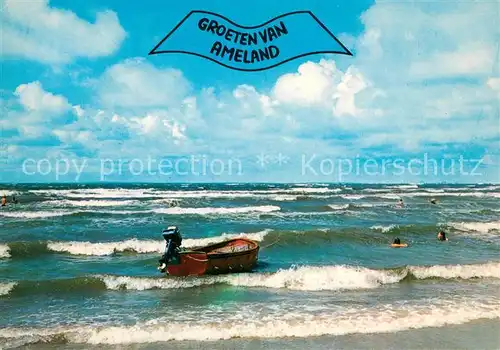 AK / Ansichtskarte Ameland Partie am Strand Brandung Ameland