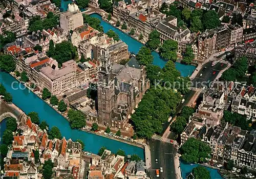 AK / Ansichtskarte Amsterdam_Niederlande Westerkerk Westkirche Fliegeraufnahme Amsterdam_Niederlande
