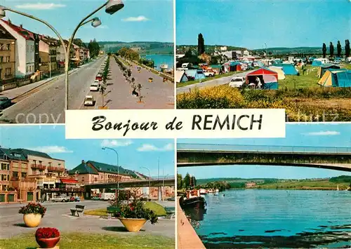 AK / Ansichtskarte Remich Uferstrasse Campingplatz Mosel Bruecke Grand Duche de Luxembourg Remich