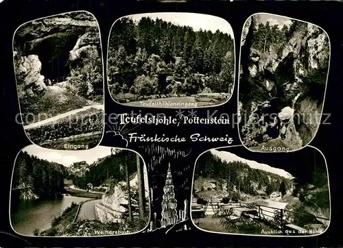 AK / Ansichtskarte Pottenstein_Oberfranken Teufelshoehle Weihersbach Fraenkische Schweiz Pottenstein_Oberfranken