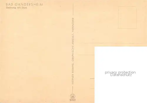 AK / Ansichtskarte Bad_Gandersheim Steinweg mit Dom Altstadt Fachwerkhaeuser Bad_Gandersheim