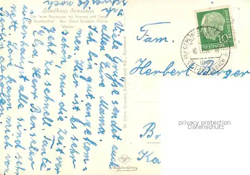 AK / Ansichtskarte Schoenau_Brend Landhaus Sanssouci Restaurant im Krumbachtal Schwanenteich Schoenau Brend