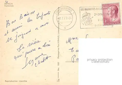 AK / Ansichtskarte Remich Esplanade Remich