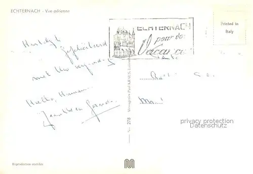 AK / Ansichtskarte Echternach Fliegeraufnahme Echternach