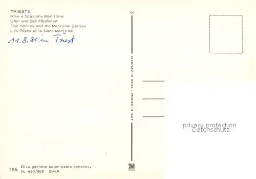 AK / Ansichtskarte Trieste Rive e Stazione Marittima Trieste