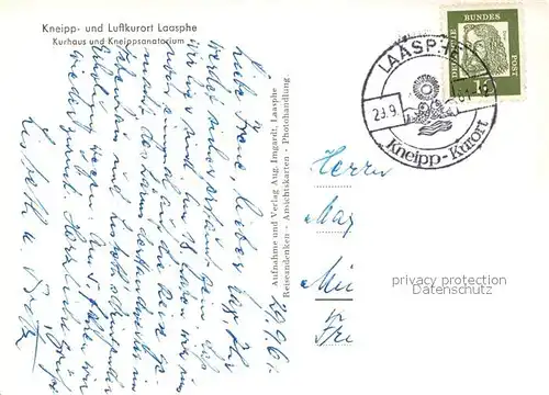 AK / Ansichtskarte Laasphe Kurhaus und Kneippsanatorium Laasphe